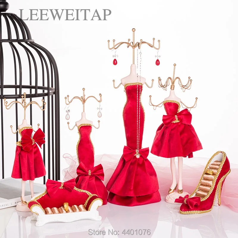 

Modern Red Earrings Necklace Display Rack jewelry rack, Bedroom window dressing table to send girls' girlfriends birthday gift