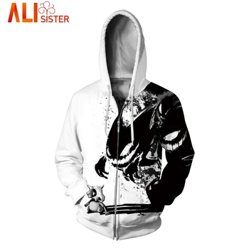 

Ink Skulls And Small Dragon Hoodies Casual Sportswear Man Hoody Zipper Sweatshirt Alisister Plus Size Autumn Winter Pullover