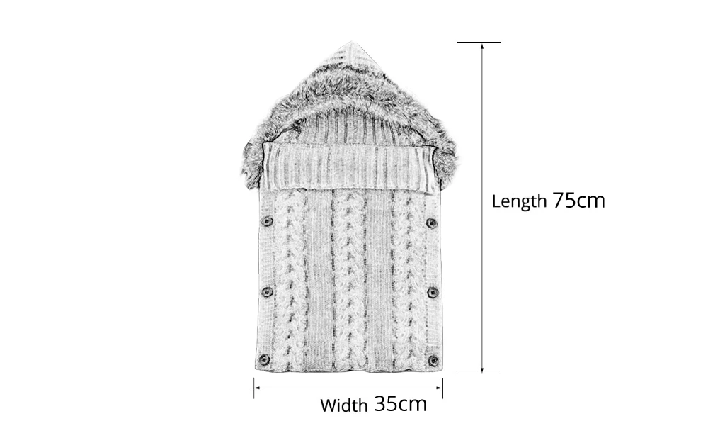 IYEAL с меховым капюшоном новорожденных Детские спальные мешки Демисезонный открытый младенческой коляски сна Sack кабель трикотажные