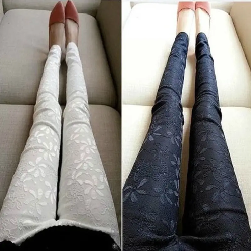

Women Lady Slim Fit Pencil Skinny Leg Lace Pants Casual Stretch Seamless Sports Fitness Workout Trousers