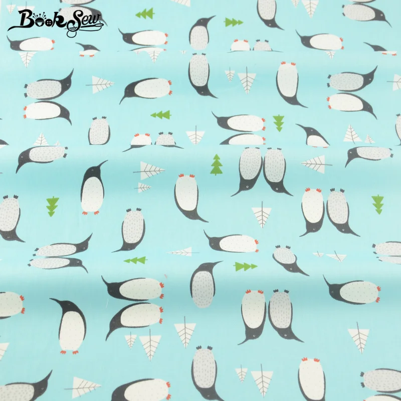 Booksew Double Penuins Design Light Blue Cotton Twill Fabric Home Textile Bedding Quilt Cloth Craft Patchwork Quilting Curtains Booksew Double Penuins Design Light Blue Cotton Twill Fabric Home Textile Bedding Quilt Cloth Craft Patchwork Quilting Curtains