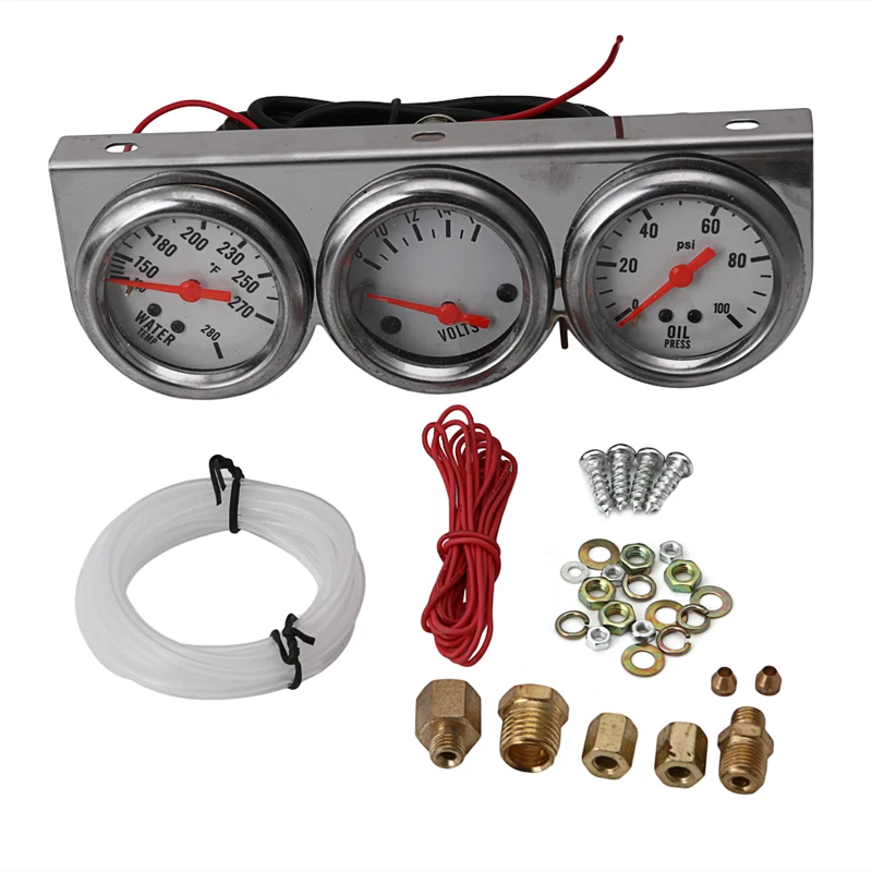 1PC 12B(V) Car Gauge Sets Dash Panels Universal Oil Pressure Water