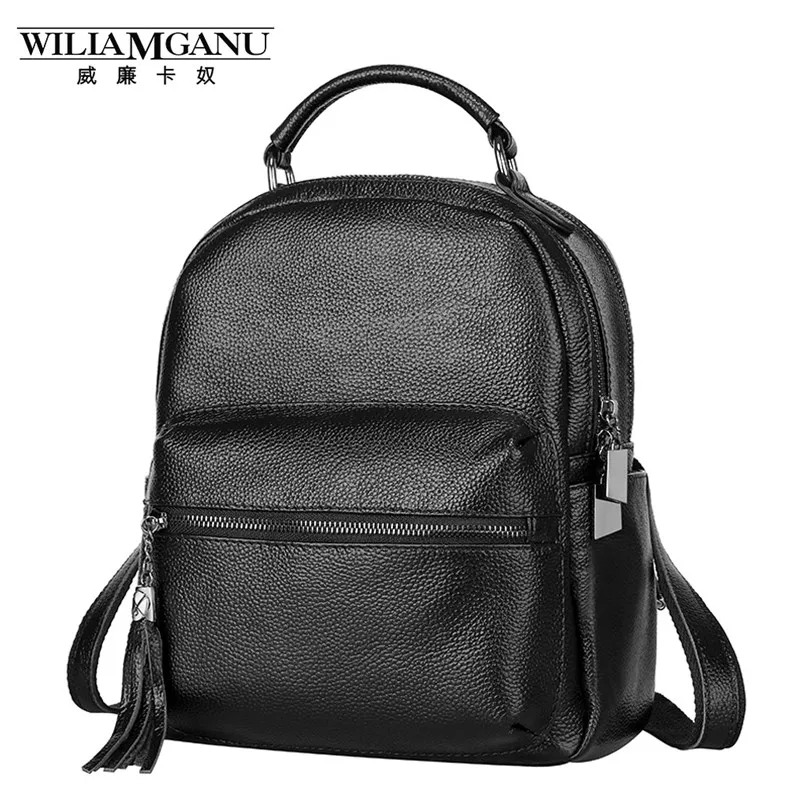 WILIAMGANU Genuine Leather Backpack women bag schoolbag backpacks for teenage girls woman bag 2017 kanken high