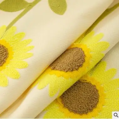 Высококачественные занавески с вышивкой в виде подсолнуха подходят для