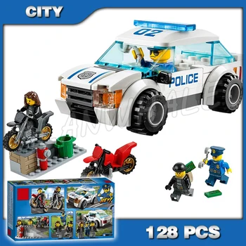 

128pcs City Police High Speed Police Chase Scrambler Motorbike 10417 Model building blocks Toys Bricks Compatible with Lago