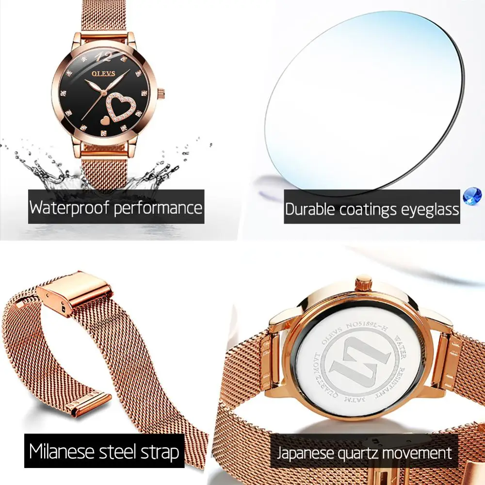 Women's Crystal Bracelet High Quality Quartz Women's Watches Rhinestones Luxury Clock Women's Watch Valentine's Gift Bracelet Se