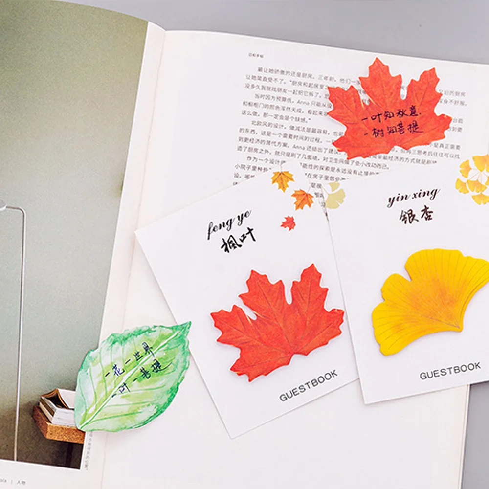 2 шт. Kawaii Leaf memo pad стикер для заметок стикеры офисные сообщения карты канцелярские клей офисные школьные принадлежности