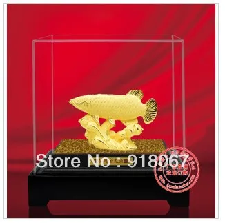 

YZ-R1031 gold craft/24K gold craft gift/Free shipping wholesale crafts 24K gold plated high-grade decoration Lucky Dragon Fish