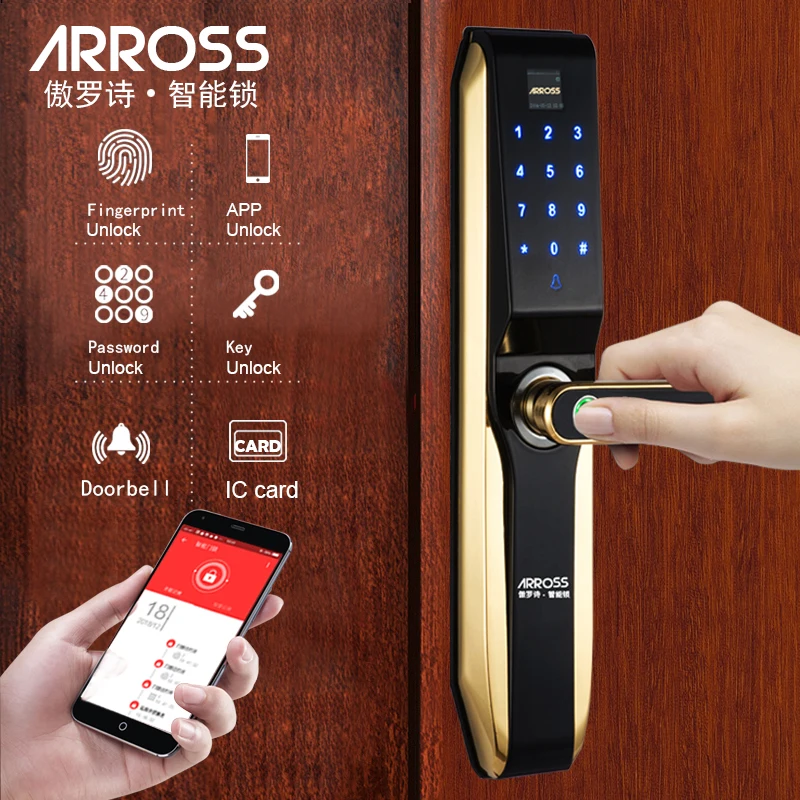 Биометрический замок ARROSS с защитой от отпечатков пальцев интеллектуальный