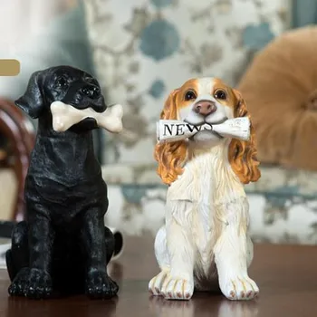 

Simulation of creative dog crafts, resin animal sculpture, home office desktop furnishings, birthday gifts