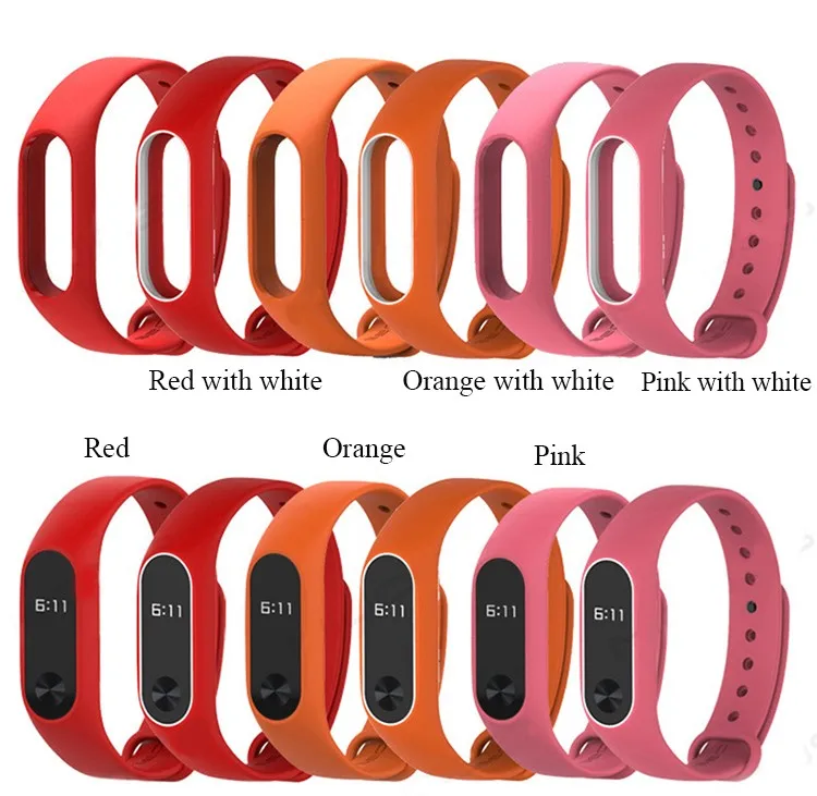 Сменный ремешок mi band 2, цветной силиконовый ремешок на запястье, двойной цветной ремень для Xiao mi Band 2 mi band, умный Браслет