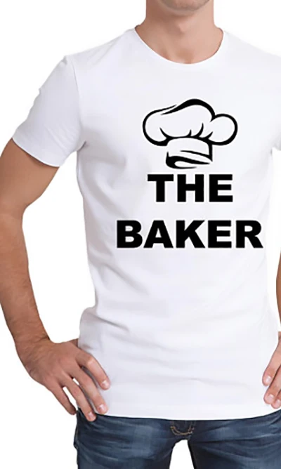 Парная футболка, мужские топы, женская футболка, хлопок, Enjoythespirit, для беременных, открытые футболки для пары, пекарь и Булочка в духовке, Xs-3xl - Цвет: M WHITE