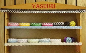 

DIY card art craft scrapbook photo Roll Adhesive Tape Multi color two tone lace fabric stickers