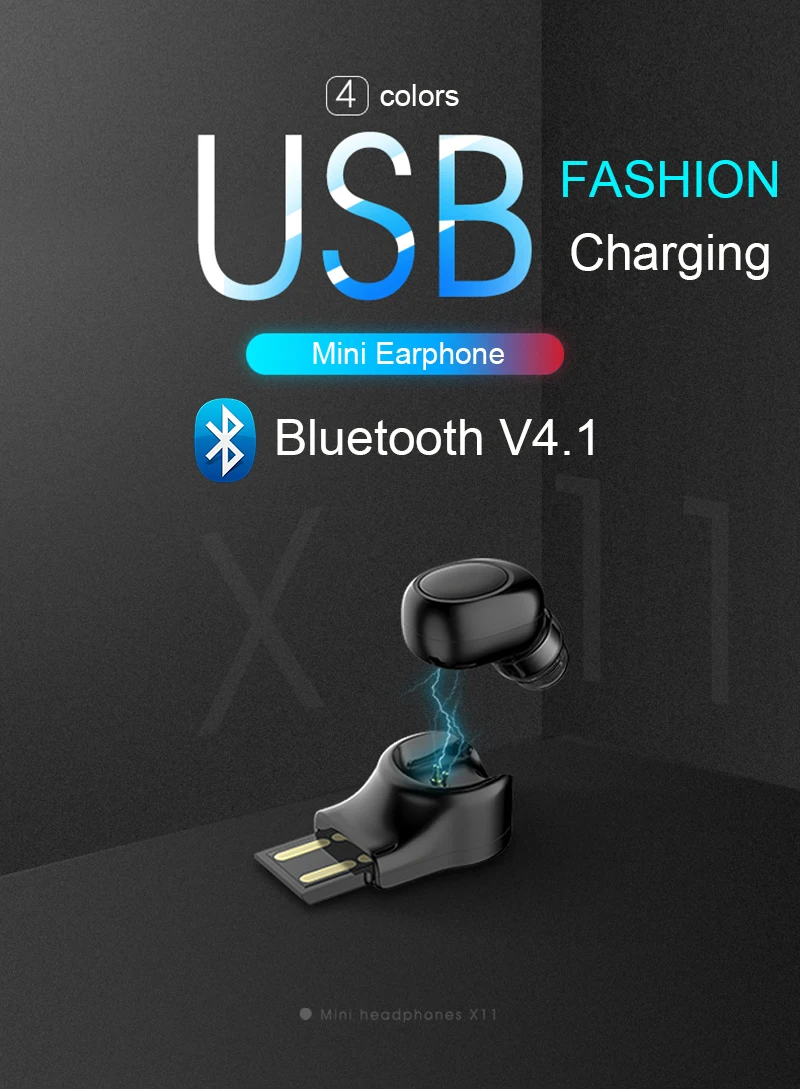 EGRINCY X11 Мини Bluetooth наушники для автомобиля Беспроводные наушники-вкладыши с громкой связью USB Магнитная Зарядка с USB разъемом микрофон для iPhone