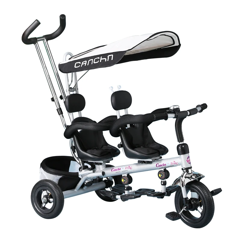 Double children tricycle European luxury twins baby carriage two seat