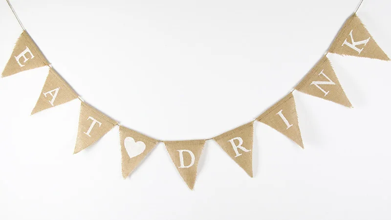 Burlap Свадебные плакаты Eat Drink реквизит для свадебной фотографии Bunting