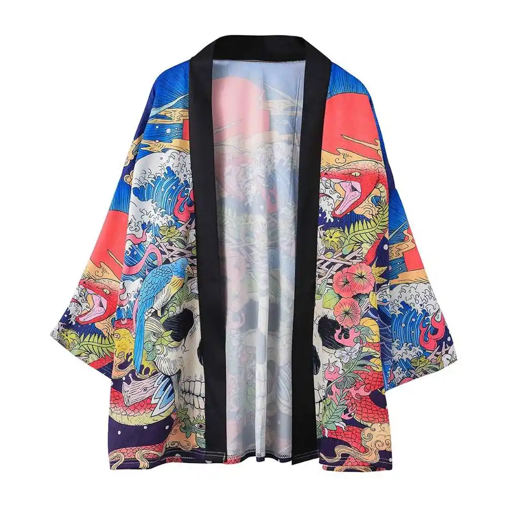 Japanese Kimono Cardigan Men Haori Yukata Male Samurai Costume Clothing
