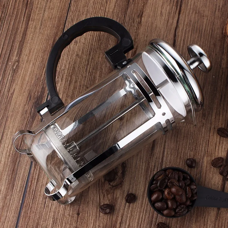 

600ml Stainless Steel Portable French Press Pot Glass Coffee Maker Kettle Jug Teapot With Strainer Filter Travel