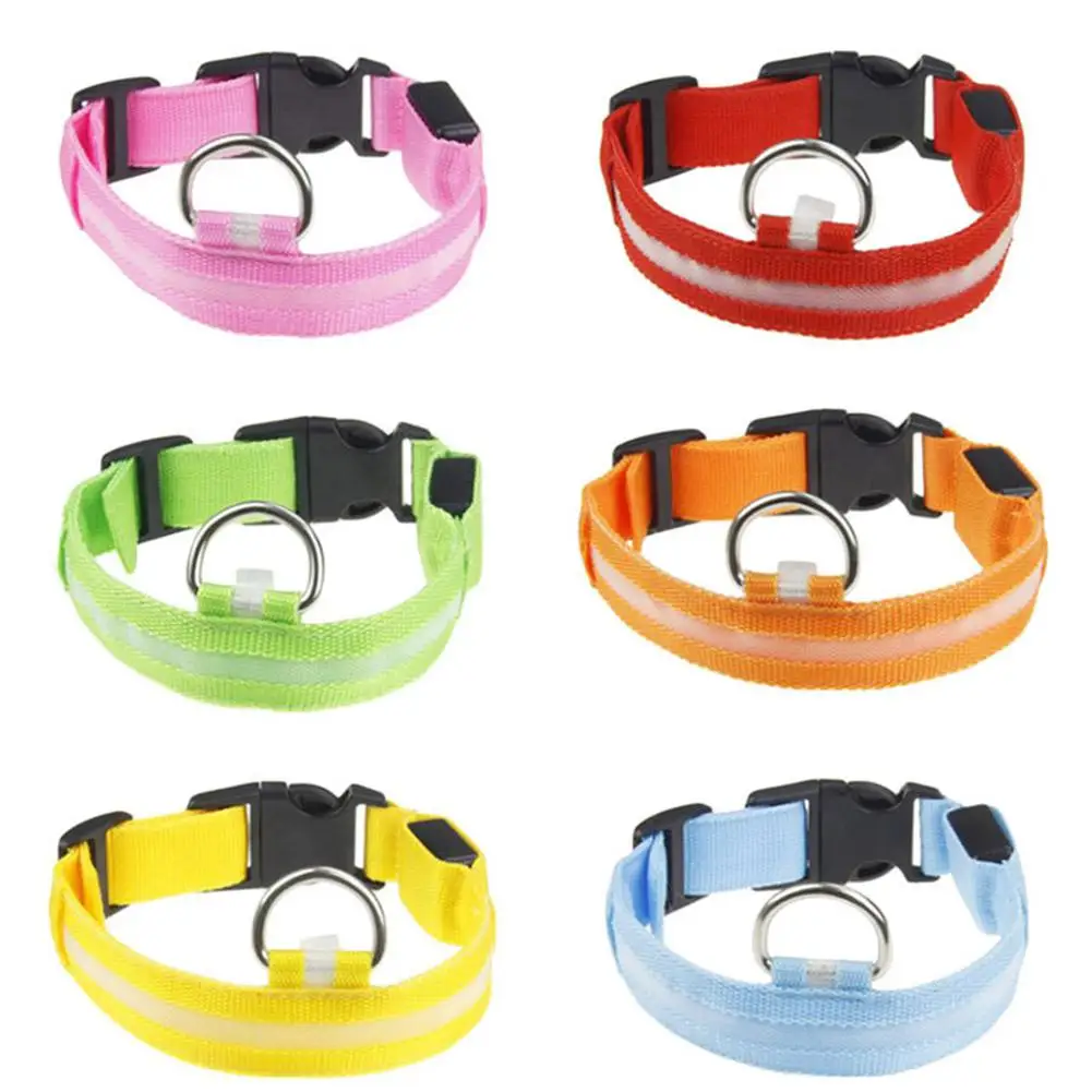 LED Pet Cat Dog Collar Night Safety Luminous Necklaces For Outdoor Walking