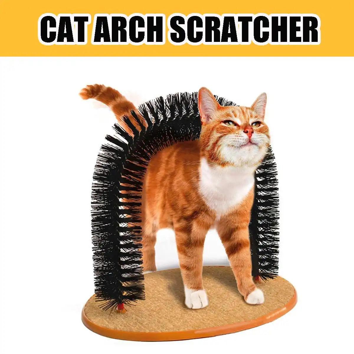 

Pet Cat Arch Hair Grooming Scratcher Toy Self-Groomer Toy Massage Scratching Pet Cat Scratches Hair Brush