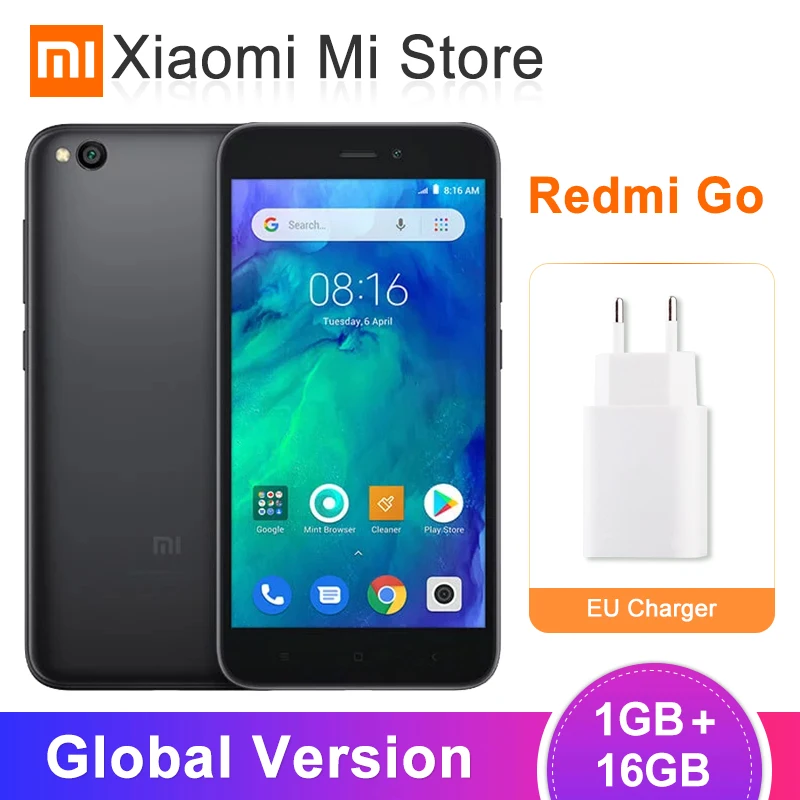 Глобальная версия Xiaomi Redmi Go 1 ГБ 16 четырехъядерный Snapdragon 425 мобильный телефон 3000