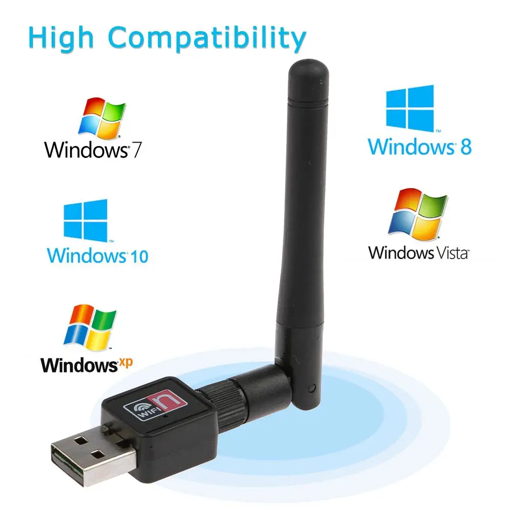 Мини USB Wi-Fi Беспроводной адаптер 802.11n/g/b 150 Мбит/с сетевая LAN Карта+ антенна