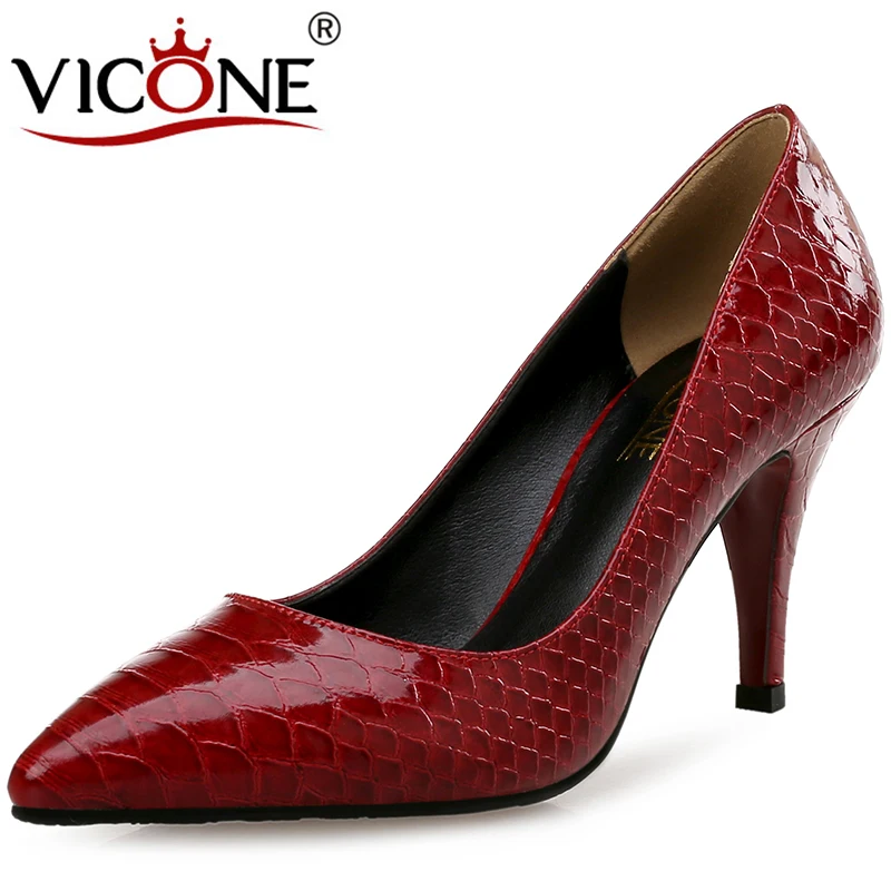 

VICONE Women Spring/Autumn Pointed Toe Mature Dress Fashion Heels V587276