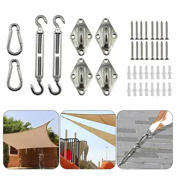 

5/6MM Four Angle Shade Awning Hardware Kit 304 Stainless Steel Accessories For Rectangle And Square Sun Shade Sails Installation