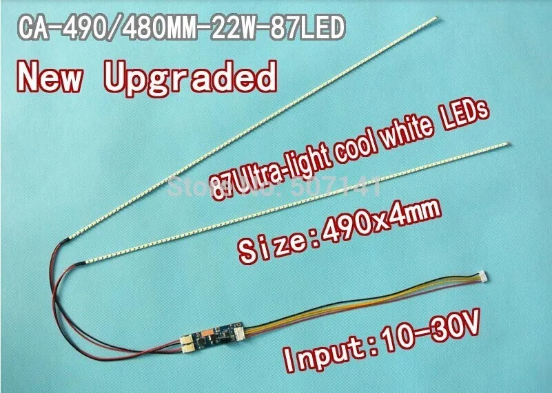 

Free shipping 5PCS 490mm Adjustable brightness led backlight strip kit,Update 22inch-wide LCD CCFL panel to LED backlight