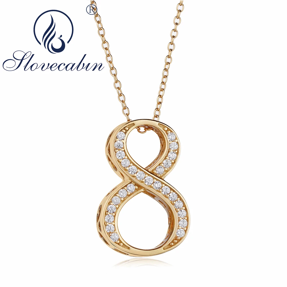 Slovecabin Authentic 925 Sterling Silver Gold Color Number