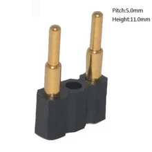 10 шт. Пружинные пружинный контакт Пружинные контакты SMT/SMD разъем 2 pin шаг 5,0 мм 11,0 мм Высота поверхностного монтажа PCB SMT установки: латунь материал золотистого цвета 1u