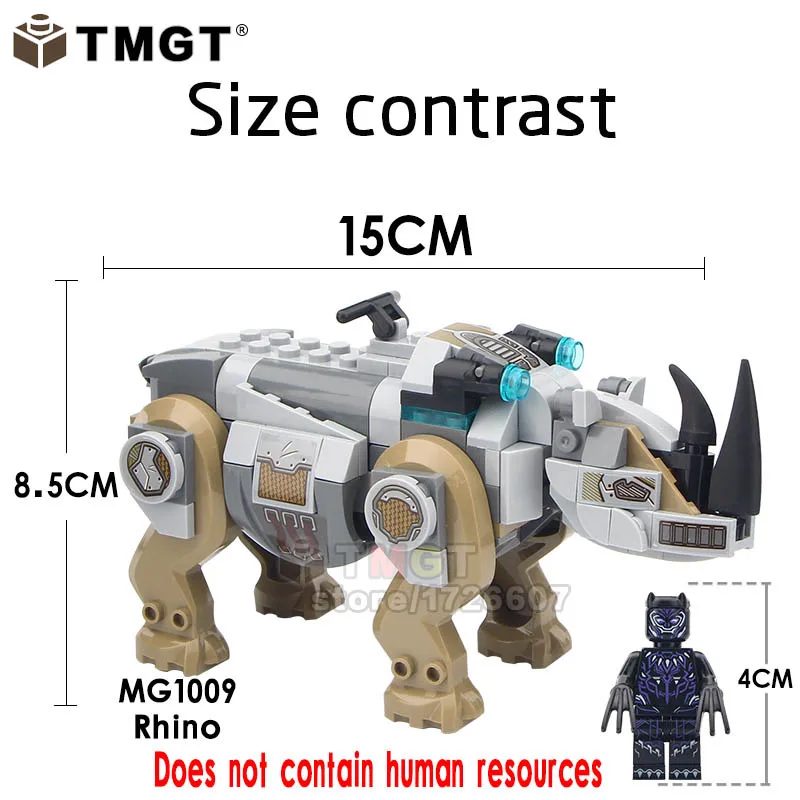 

TMGT Single Sale New Arrival Rhinoceros Animal Series Blocks Super Hero Model Action Building Blocks Bricks Toy for Children