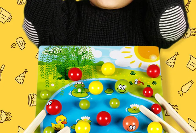 Монтессори Пинцет Обучения цвет Leanring игрушки для детей забрать мяч обучения Семья/Вечерние игры интерактивная игрушка