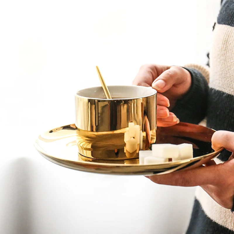 OUSSIRRO Золото Серебро керамическая кружка фарфоровые чашки для кофе Китай Роскошная элегантная чашка для молока