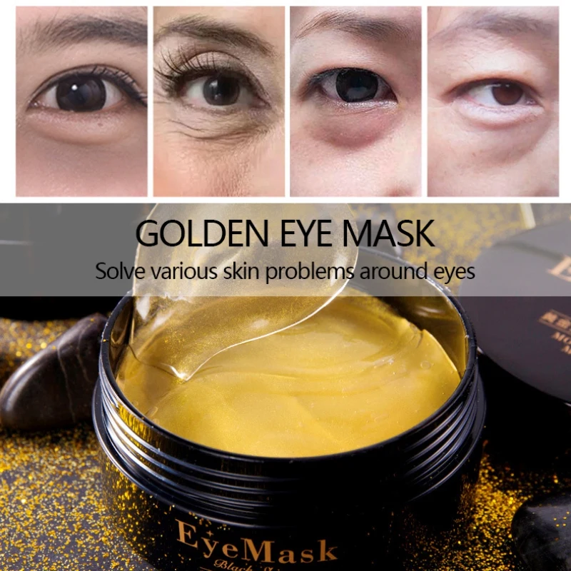 Lady 60 Stickers Gold Eyes Masks Moisturizing Remove Black Circle Eye Mask Eye Patches Remove Eyelines