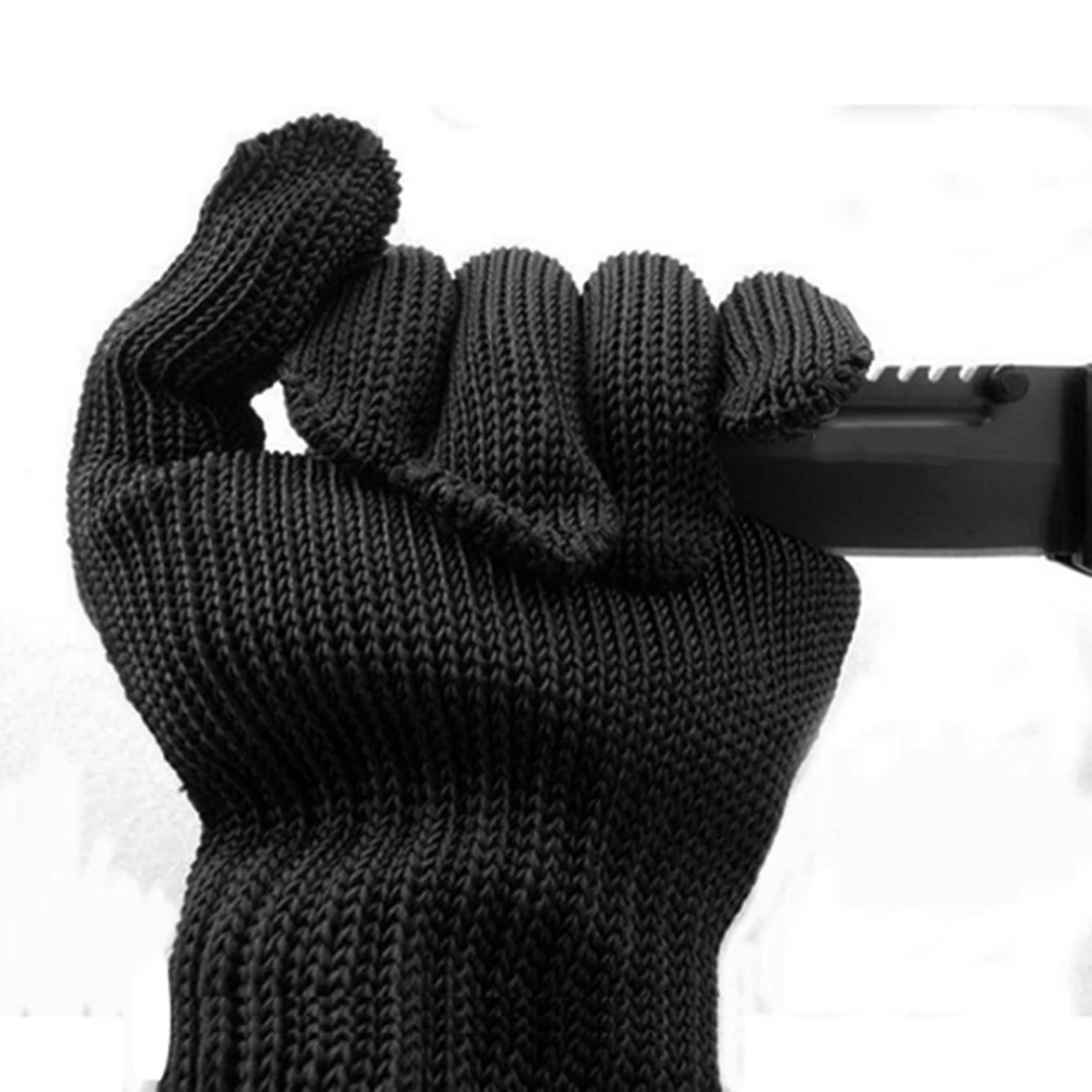 1 пара перчаток, черная проволока из нержавеющей стали, безопасная работа, противоскользящие перчатки, прочные нескользящие дешевые и Экономичные перчатки, черные