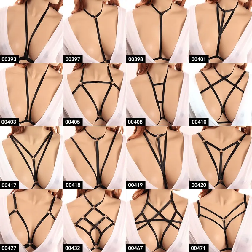 

Strappy Harness Bra Sexy Lingerie Chest Belt Adjust Bondage Hollow Out Soft Tops Punk Goth Halloween Club Party Rave for Women