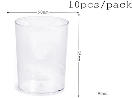 Акция-вечерние свадебные принадлежности, 87*65 мм/90 мл одноразовые прозрачные мини-десертные чашки Torcente, 10/упаковка - Цвет: Бежевый