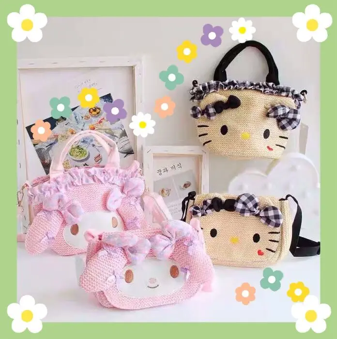 Новая мультяшная сумка My melody тканая с аниме сумки через плечо для девочек