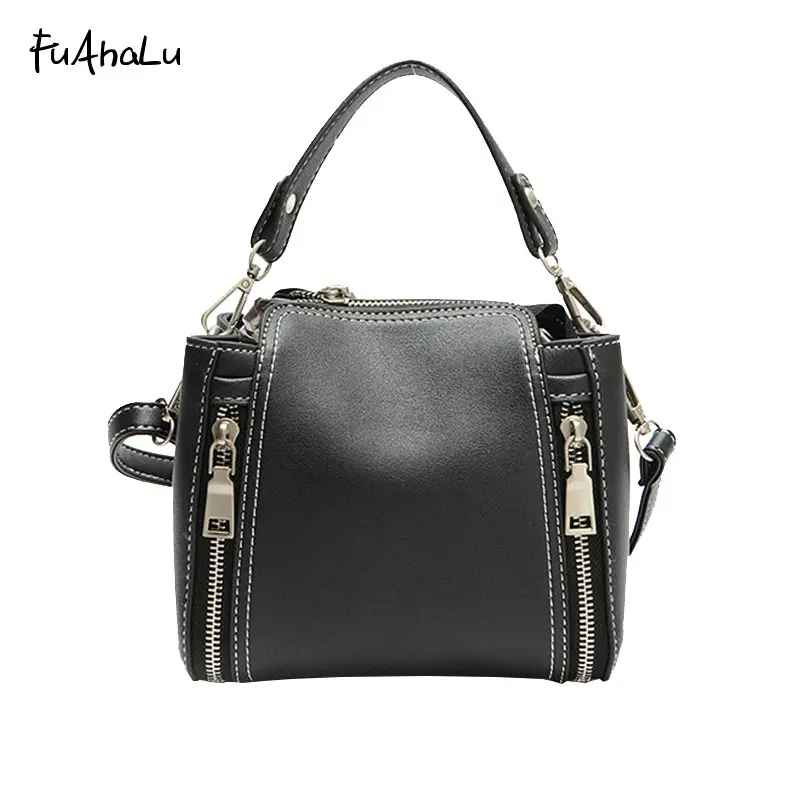 

FuAhaLu New female bag Korean Messenger small package chain bag bucket bag thick line shoulder bag