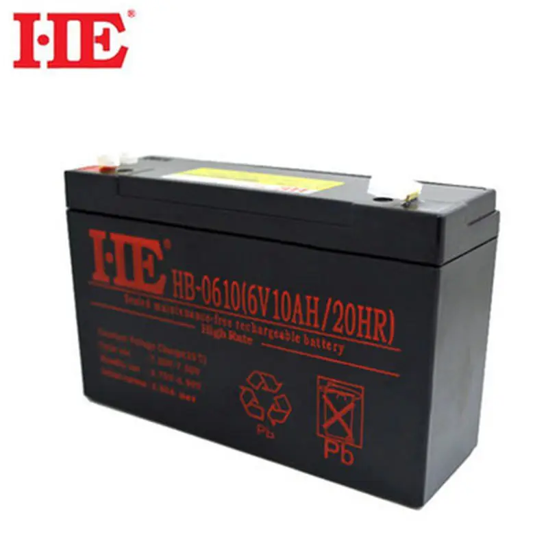 HE 6V rechargeable lead acid storage battery child toy car battery 10ah 20hr for fire emergency