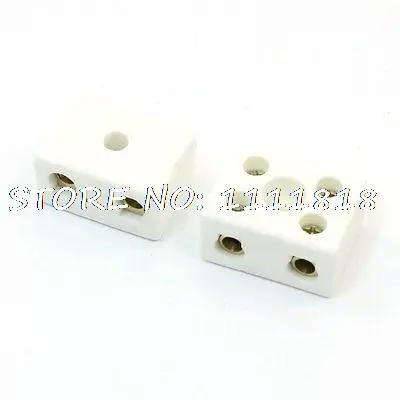 

15A 380V Insulation Connector Porcelain Ceramic Terminal Block 2W5H 2 Pcs