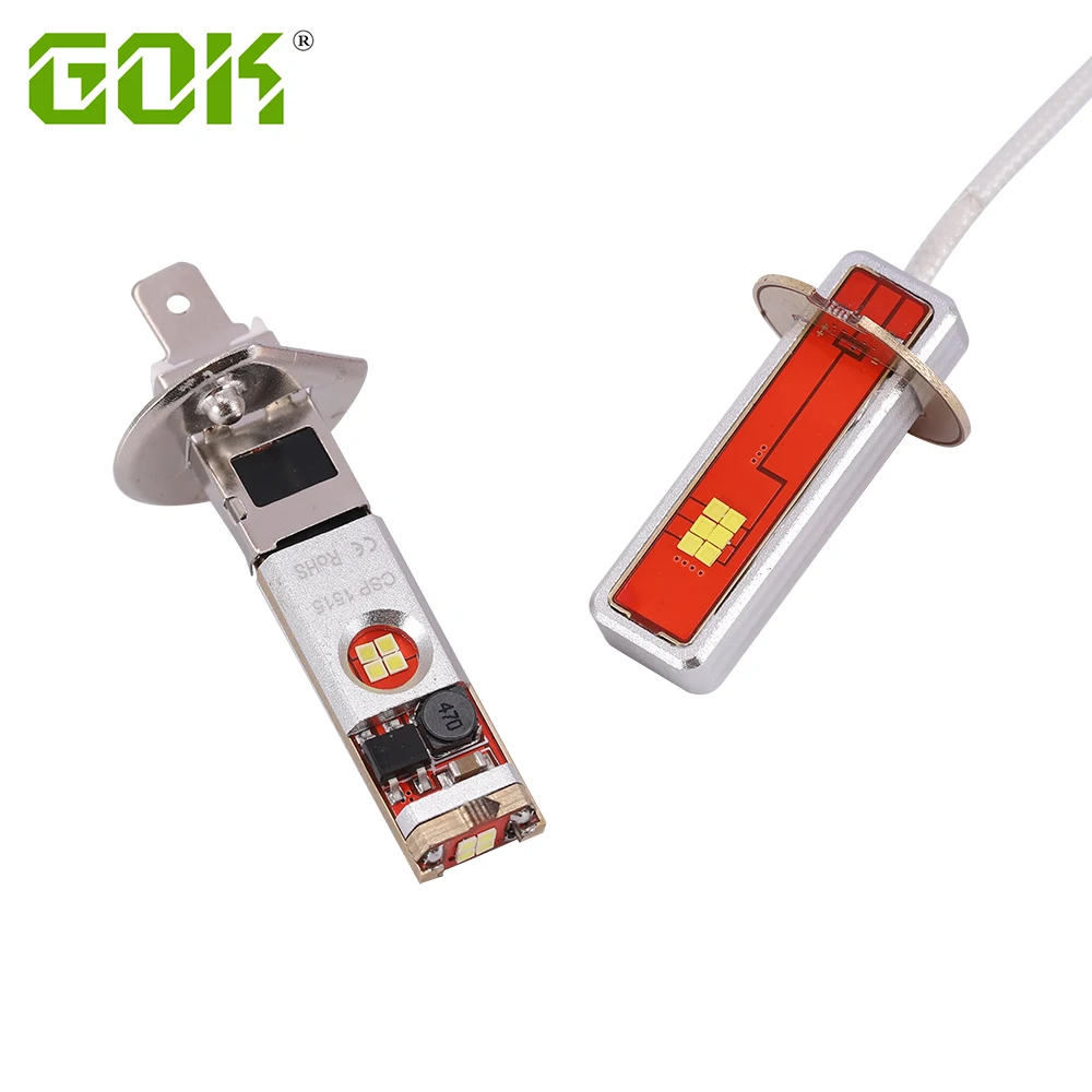 

2pc Car led H1 h3 60w LED csp chip 12 led canbus White Fog lamp Driving Light LED auto running light DC12v-24v