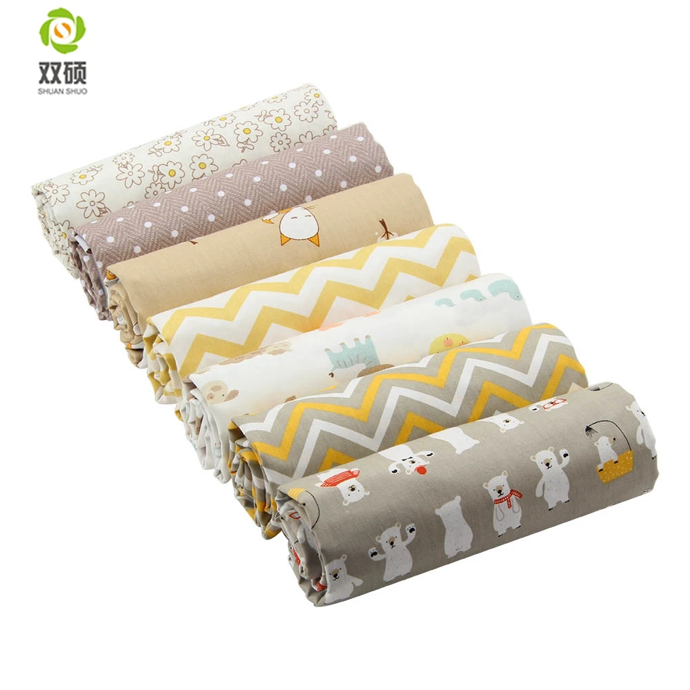 

Shuanshuo Half Meter Brown Series Twill Cotton Fabric Patchwork Cloth Of Handmade DIY Quilting Sewing Textile Material