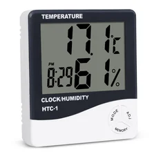 HTC-1 комнатный ЖК-цифровой электронный термометр гигрометр Измеритель температуры и влажности Будильник Метеостанция