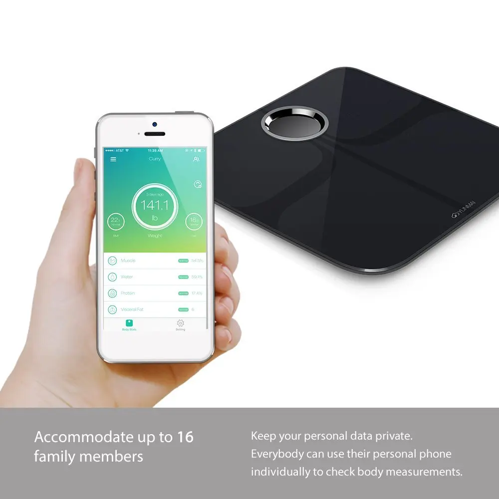 [Международная версия] Xiaomi Mijia Yunmai Premium Smart Scale-шкала жира тела с фитнес-приложением и монитором композиции тела