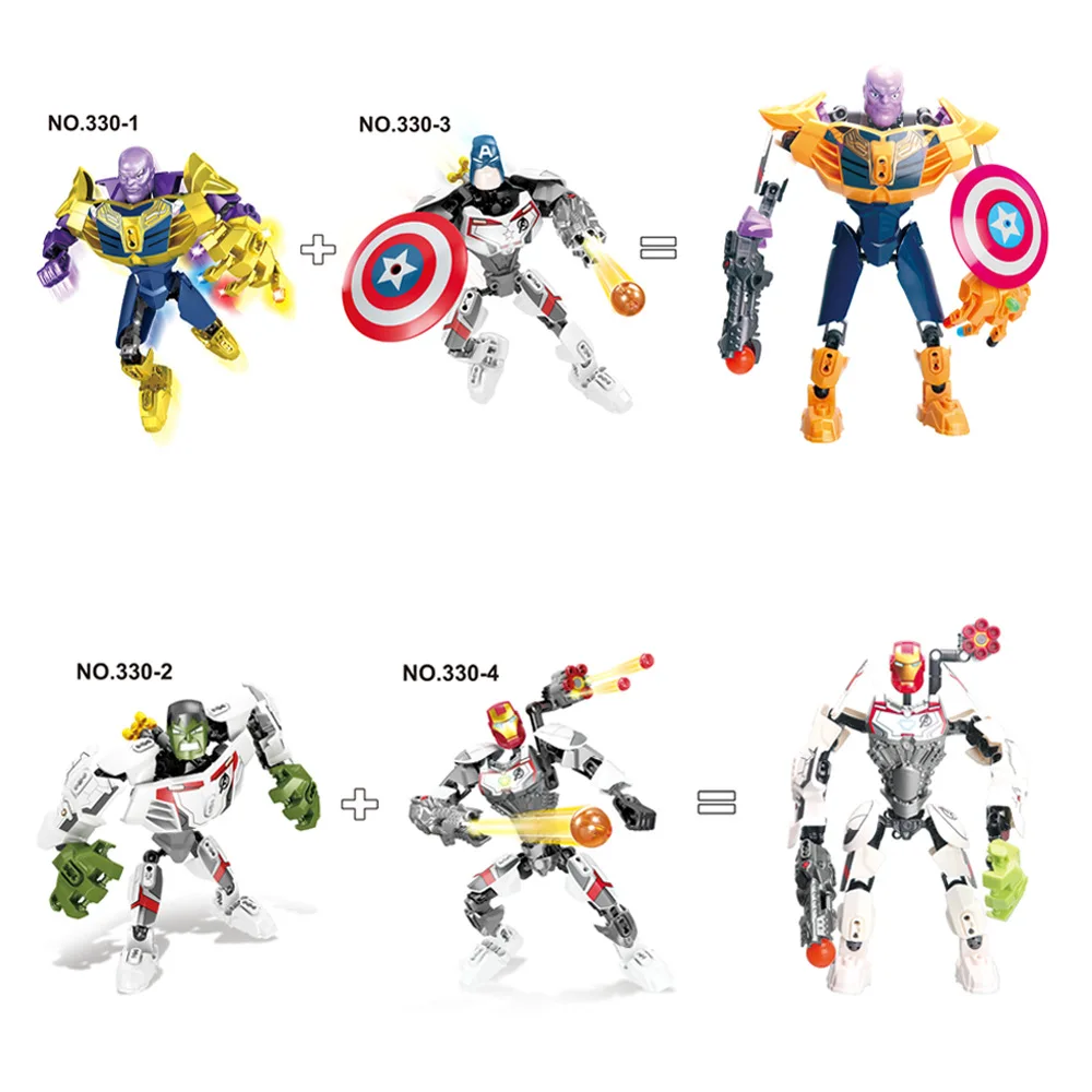 

Legoings Marvel Avengers 4 Hulk Iron Man Thanos Captain America Compatible With Legolys Super Hero Models Building Blocks Toys