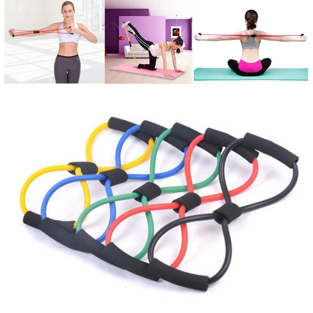 

Resistance Bands 8 Shaped Fitness Elastic Rubber Loops Latex Pull Rope Sports Rubber Expander Band Yoga Pilates Fitness Belt