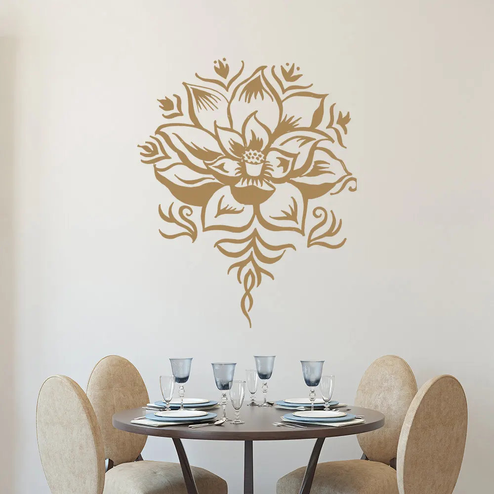 

Buddha Mandala Flower Wall Decal Lotus Flower Pattern Wall Stickers Livingroom Art Mural Kitchen Decor Removable Home DecalSY103