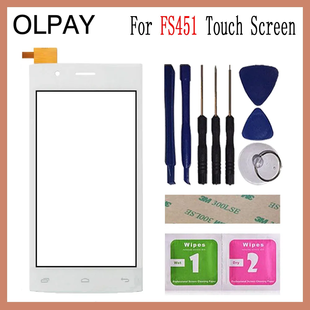 OLPAY 4,5 ''для Fly FS451 FS 451 сенсорный экран дигитайзер панель запасные части сенсорный экран Переднее стекло объектив сенсор